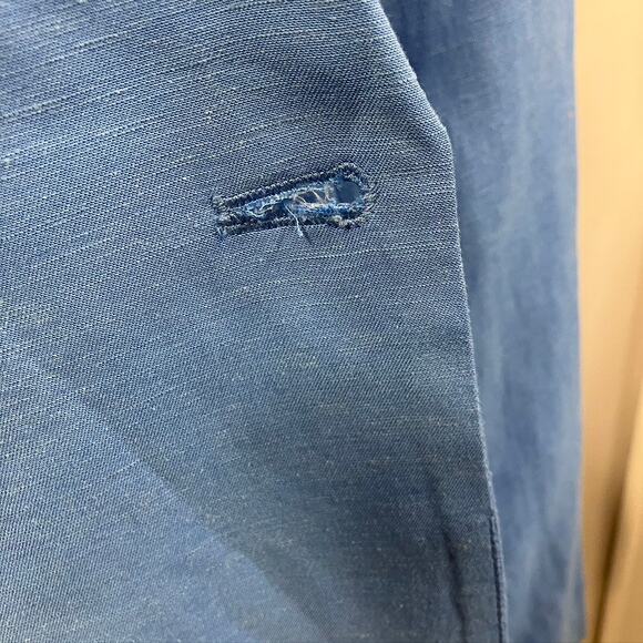 Steve Madden Women's Baldwin Blazer L Blue Rayon Linen Spring 90's Boxy Relaxed - Picture 10 of 16